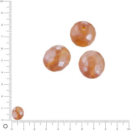 Perles verre antiques à facettes Ø 10 mm - Topaze x 10 pces