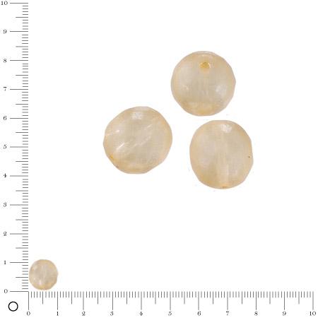 Perles verre antiques à facettes Ø 10 mm - Beige x 10 pces