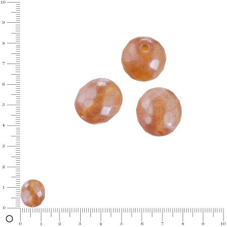Perles verre antiques à facettes Ø 12 mm - Topaze x 7 pces