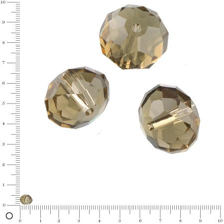 Perles en verre donut à facettes Ø 6 mm - Vert olive x 15 pces