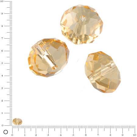 Perles en verre donut à facettes Ø 8 mm - Topaze x 10 pces