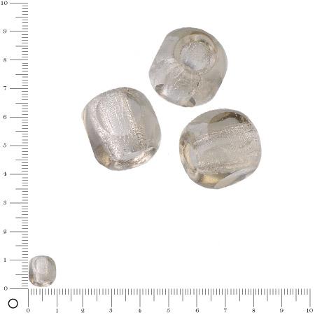Perles en verre à facettes Ø 10 mm - Gris x 6 pces