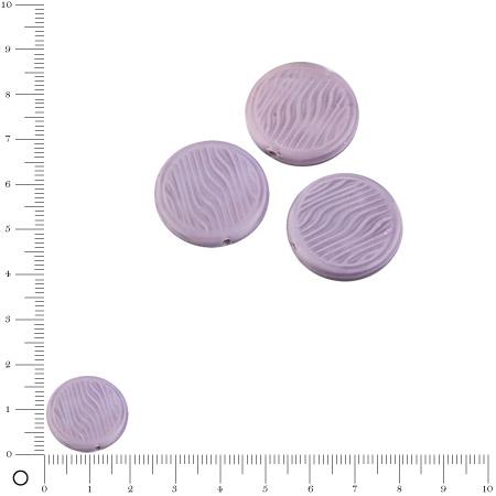 Perles rondes plates en verre Silky Ø 18 mm - Mauve mat x 3 pces