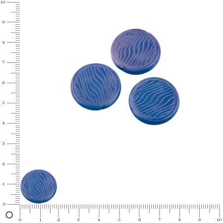 Perles rondes plates en verre Silky Ø 18 mm - Bleu foncé mat x 3 pces