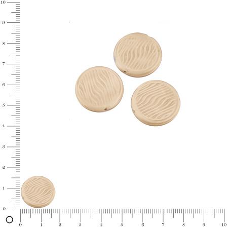 Perles rondes plates en verre Silky Ø 18 mm - Beige mat x 3 pces
