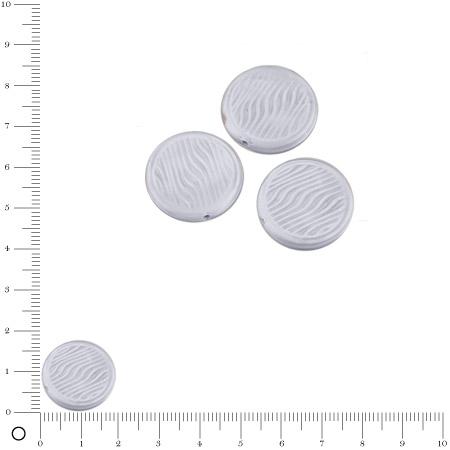 Perles rondes plates en verre Silky Ø 18 mm - Gris clair mat x 3 pces