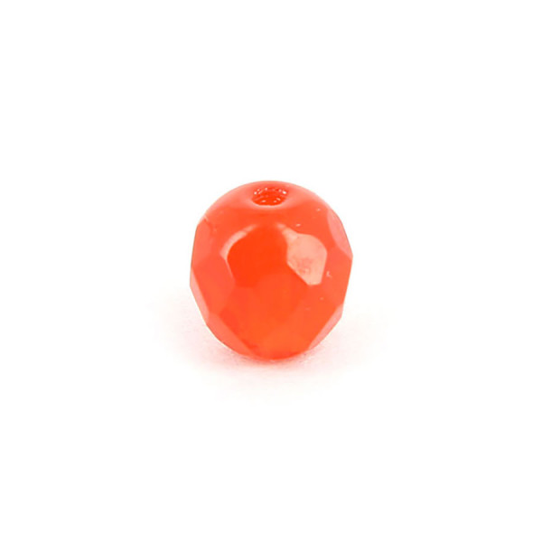 Perle ovale à facettes verre de bohème - Rouge - 8 x 10 mm