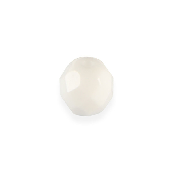 Perle ovale à facettes verre de bohème - Blanc - 5 x 6 mm