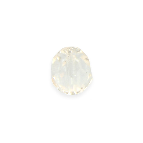Perle ovale à facettes verre de bohème - Transparent - 5 x 6 mm
