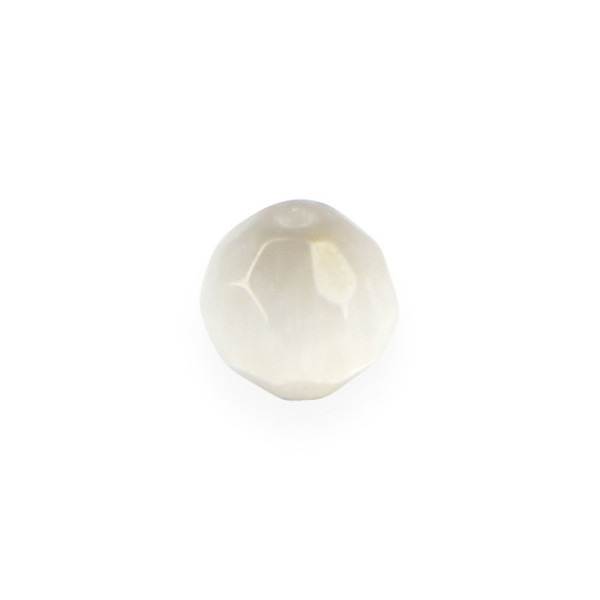 Perle ronde à facettes P cat's eye en verre - Gris - 6 mm