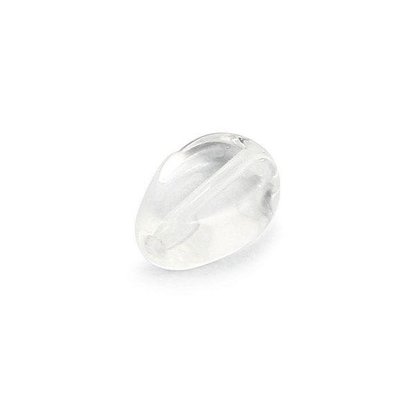 Perle ovale en verre - Transparent - 9 x 6 mm