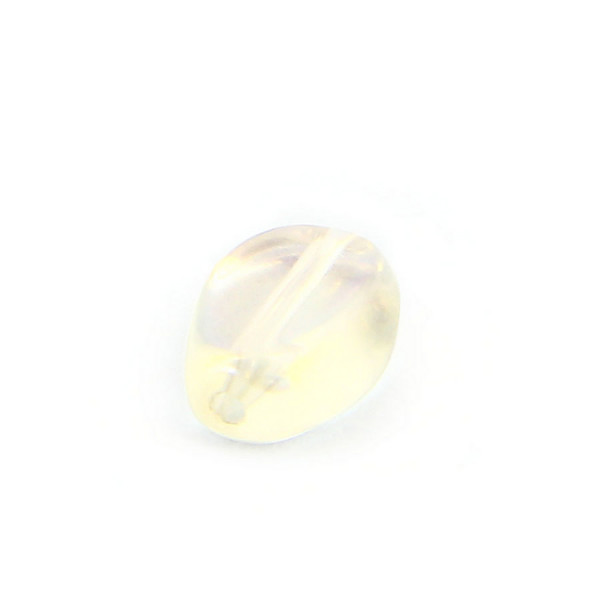 Perle reflet ovale en verre - Parme transparent - 8 x 11 mm