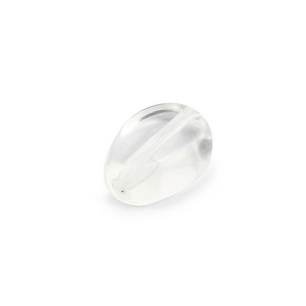 Perle ovale en verre - Transparent - 8 x 11 mm