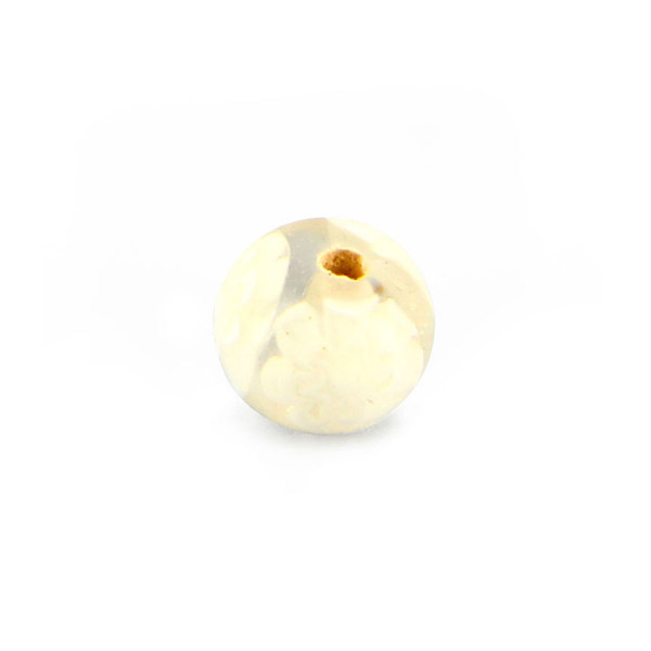 Perle ronde en verre millefiori - Transparent et blanc - 8 mm