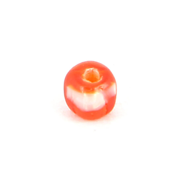 Perle cube en verre - Rouge et transparent - 4 mm