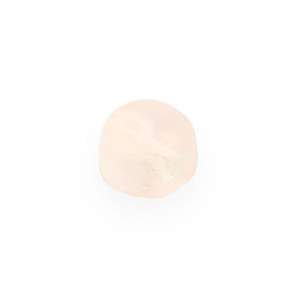 Perle cube en verre - Rose chair et transparent - 4 mm