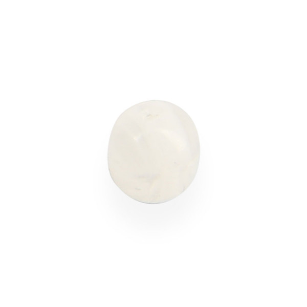 Perle marbrée ronde en verre - Blanc et transparent - 6 mm