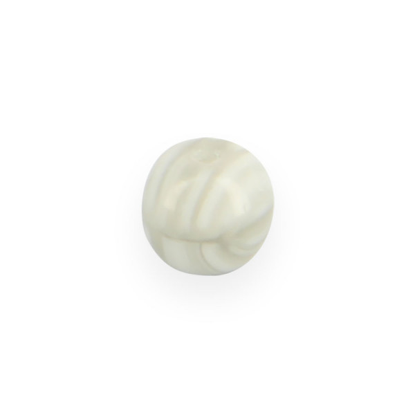 Perle marbrée ronde en verre - Gris et transparent - 6 mm