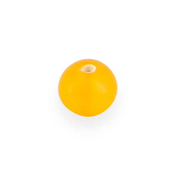 Perle ronde en verre translucide - Orange - 4 mm