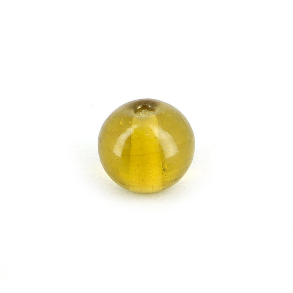 Perle ronde en verre transparent - Jaune - 10 mm