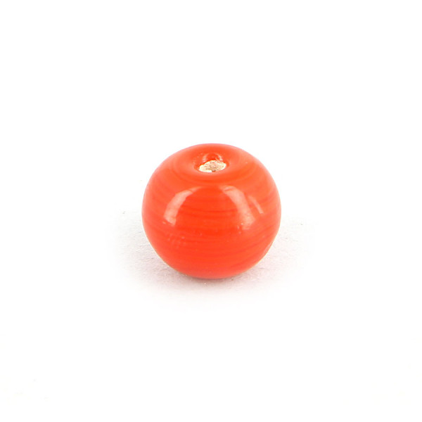 Perle ronde en verre opaque - Rouge - 10 mm