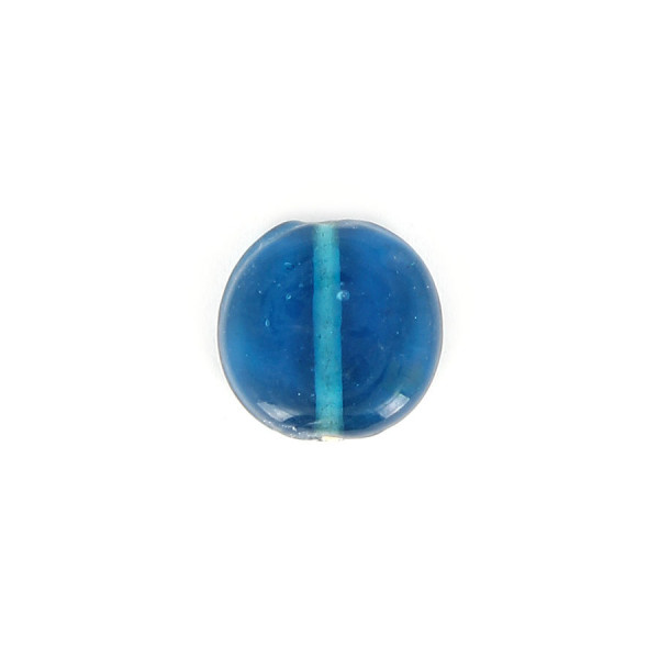 Perle palet en verre translucide - Bleu turquoise - 15 x 15 mm