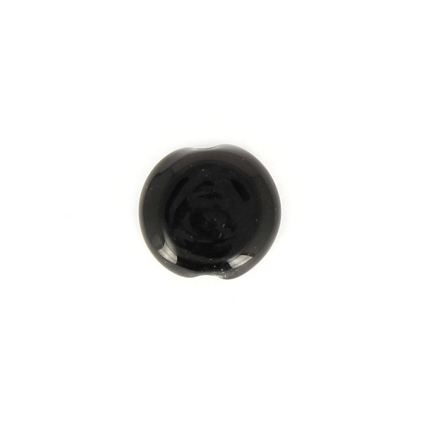 Perle palet en verre opaque - Noir - 15 x 15 mm