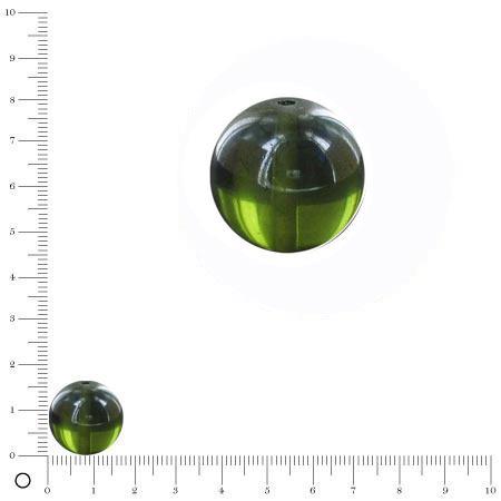Perle transparente en verre ronde Ø 18 mm - Vert d'eau