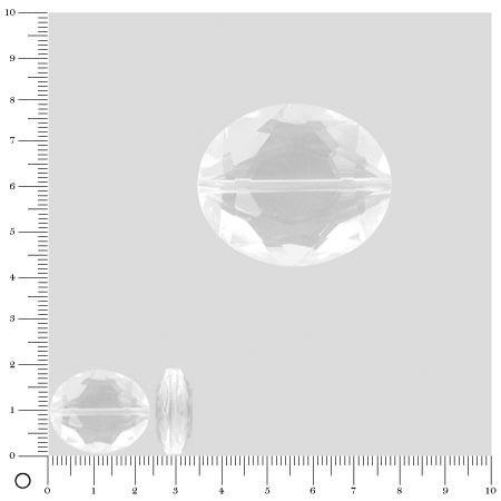 Perle en verre cristal ovale - L. 20 mm