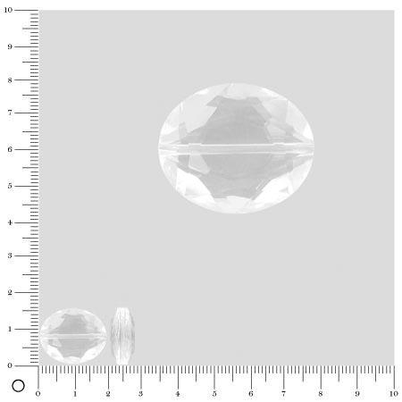 Perle en verre cristal ovale - L. 15 mm