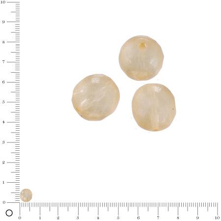 Perles verre antiques à facettes Ø 6 mm - Beige x 40 pces