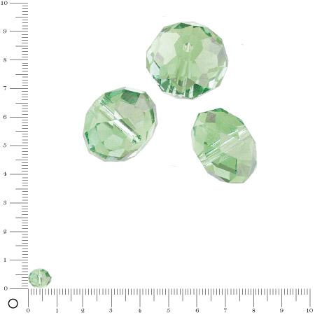 Perles en verre donut à facettes Ø 8 mm - Vert clair x 10 pces