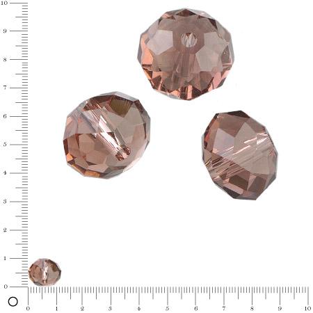 Perles en verre donut à facettes Ø 12 mm - Améthyste x 8 pces
