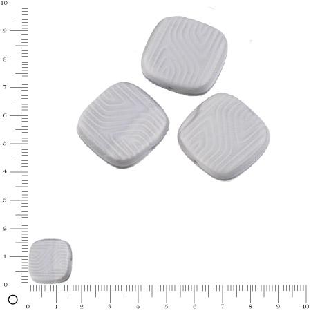 Perles carrées plates en verre Silky 16 x 16 mm - Gris mat x 4 pces