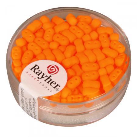 Lot De 20 Perles Vintage En Verre - Forme Disque, Couleur Orange Et Noir, Diamètre 18mm, Occasion