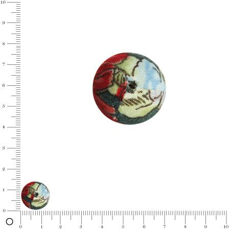 Bolero - Perle en tissu - Rouge feu - Ø 14 mm