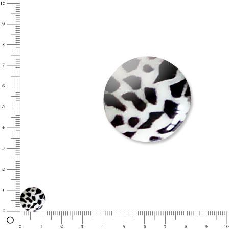Perle plate Ø 12 mm - Zèbre