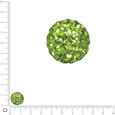 Perle Shamballa - Ø 12 mm - Vert Olive