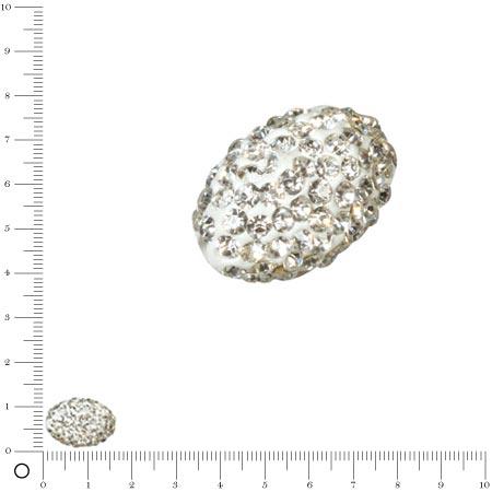 Perle Shamballa -Ovale - 1,6 x 1,1 cm- Cristal