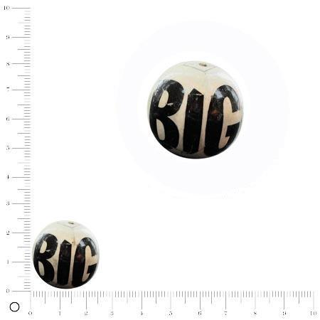Perle ronde recouverte de papier Ø 25 mm - Lettres (modèle aléatoire)