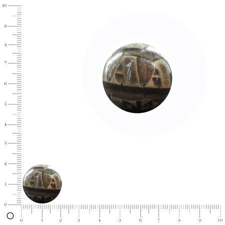 Perle ronde recouverte de papier Ø 15 mm - Chiffres lettres