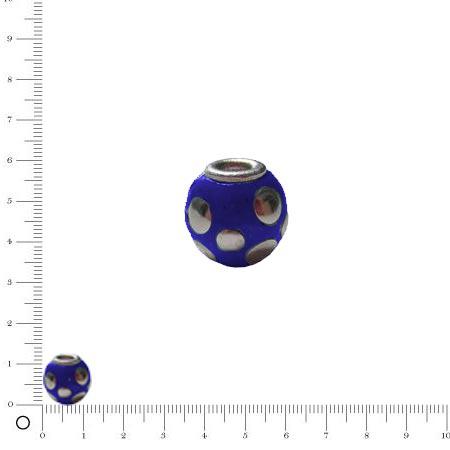 Perle pastilles argentées Ø 11 mm - Bleu marine