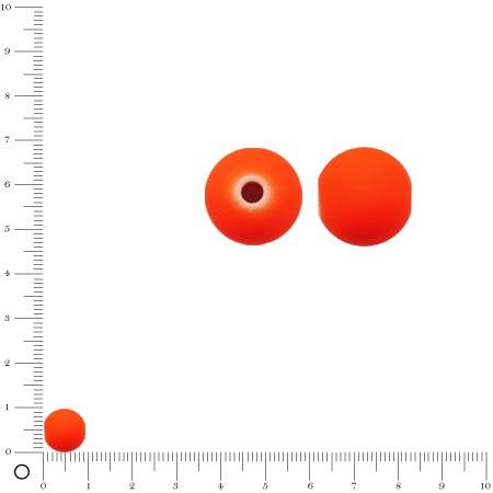 Perle en plastique ronde - Orange - L. 10 mm
