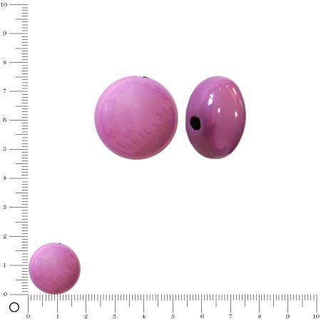 Perle acrylique palet rond irisé Ø 17 mm - Rose