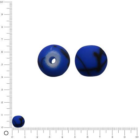 Perle ronde en acrylique peint - Ø 10 mm - Bleu foncé