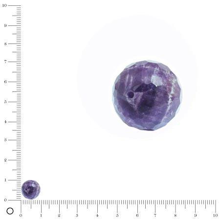 Perle ronde à facettes en amethyste - Ø 10 mm