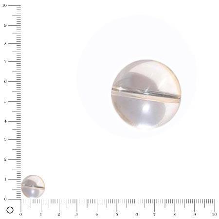 Perle ronde en cristal de roche - Ø 12 mm