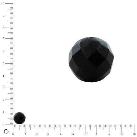 Perle ronde en ardoise facettée - Ø 10 mm