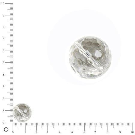 Perle en cristal de roche à facettes - Ø 12 mm