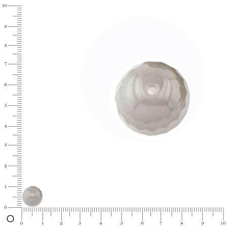 Perle ronde à facettes agate grise - Ø 10 mm